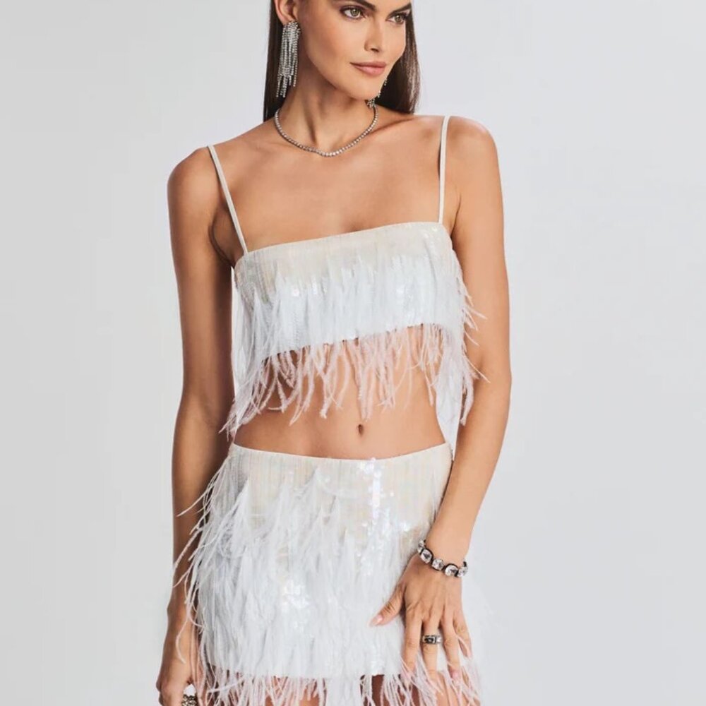BRAND NEW w tags: Retrofete August feather sequin top